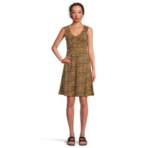 New! Toad & Co. Rosemarie Sleeveless Dress Black Floral Ditsy Orange Blue Large